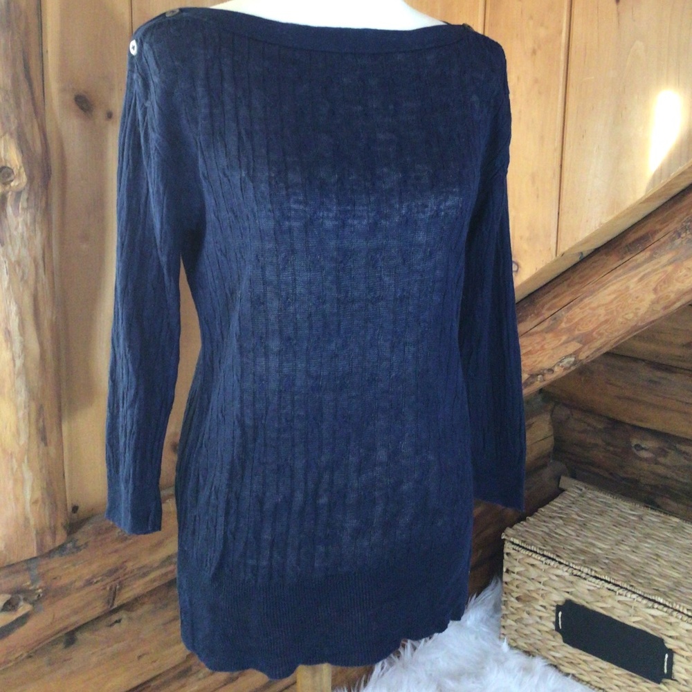 100% Linen J. Crew Boatneck Sweater- Size Medium